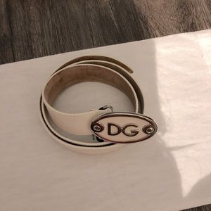 D&G dolce and Gabbana authentic white leather belt